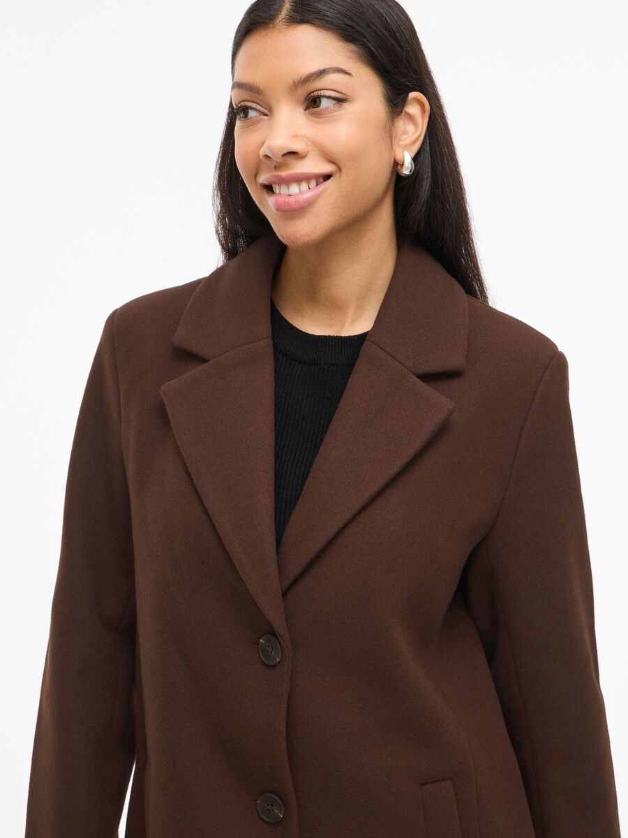 Claudia Button Coat (Coffee Bean)