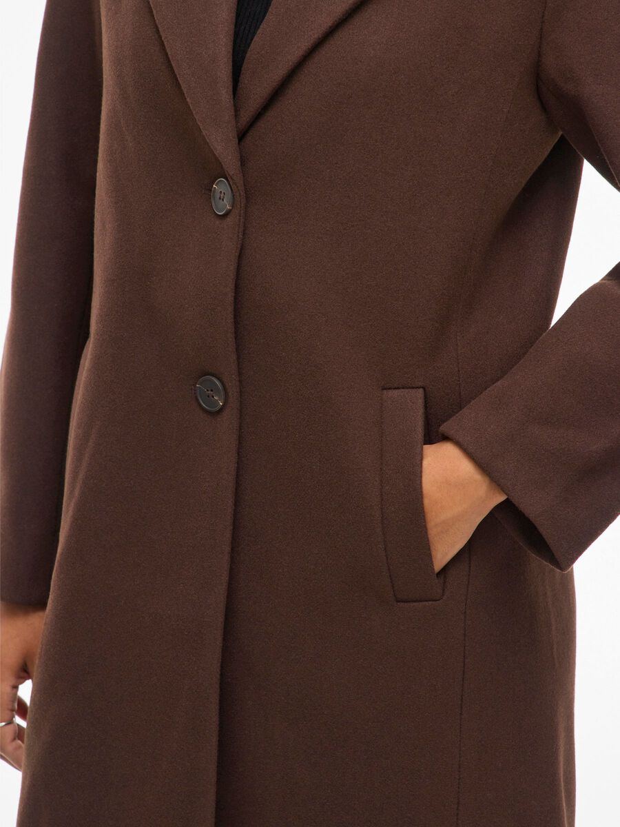 Claudia Button Coat (Coffee Bean)