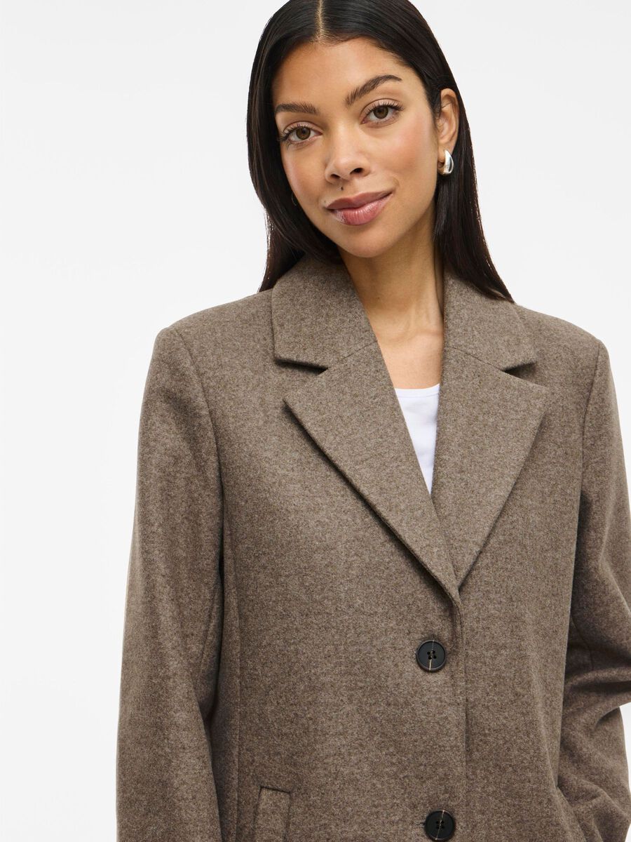 Claudia Button Coat (Falcon/Melange)