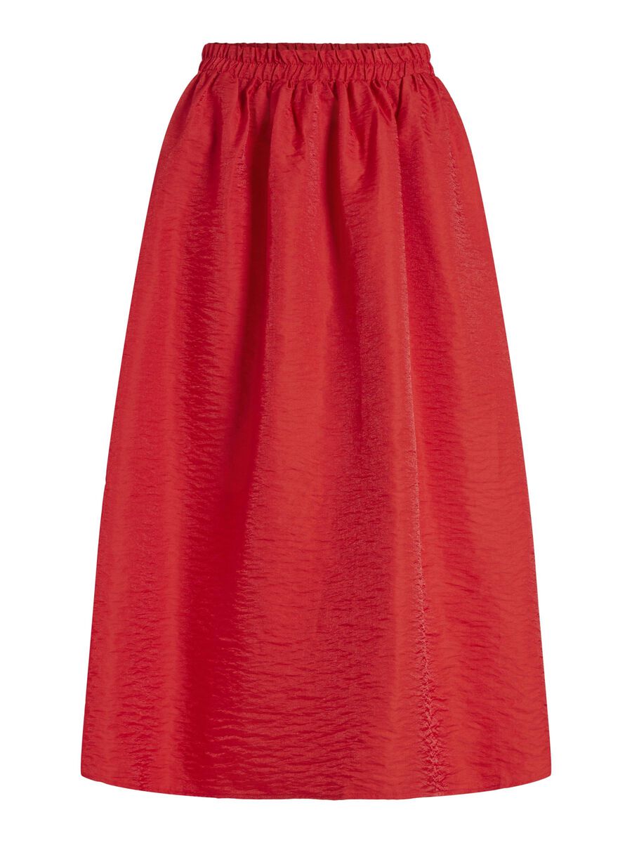 MABELLE VOLUME MIDI SKIRT (POPPY RED)