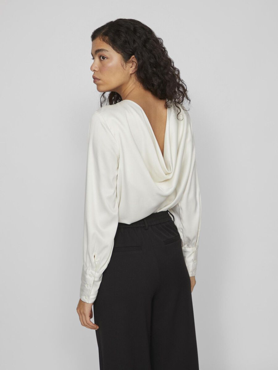 MARCA DRAPED BACK LONG SLEEVED TOP (BIRCH)