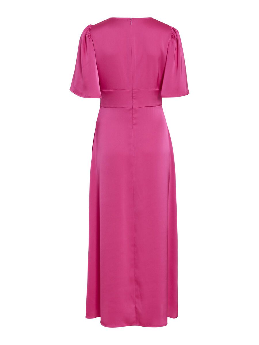 Ravenna V-Neck Ankle Dress (Raspberry Rose)