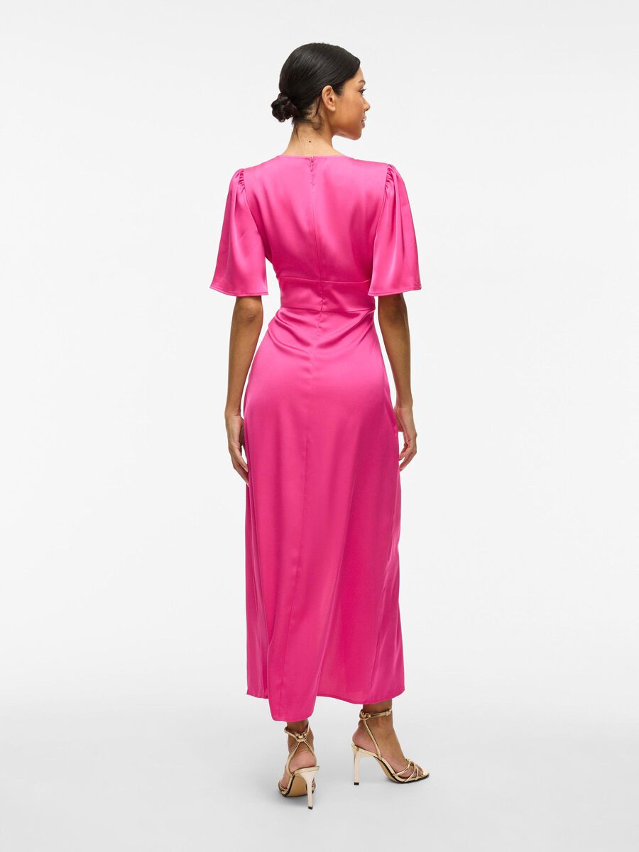 Ravenna V-Neck Ankle Dress (Raspberry Rose)