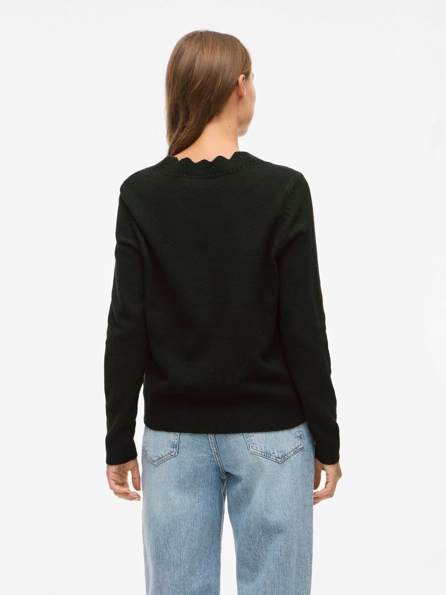 Kim V-Neck Knit Jumper (Black Beauty)
