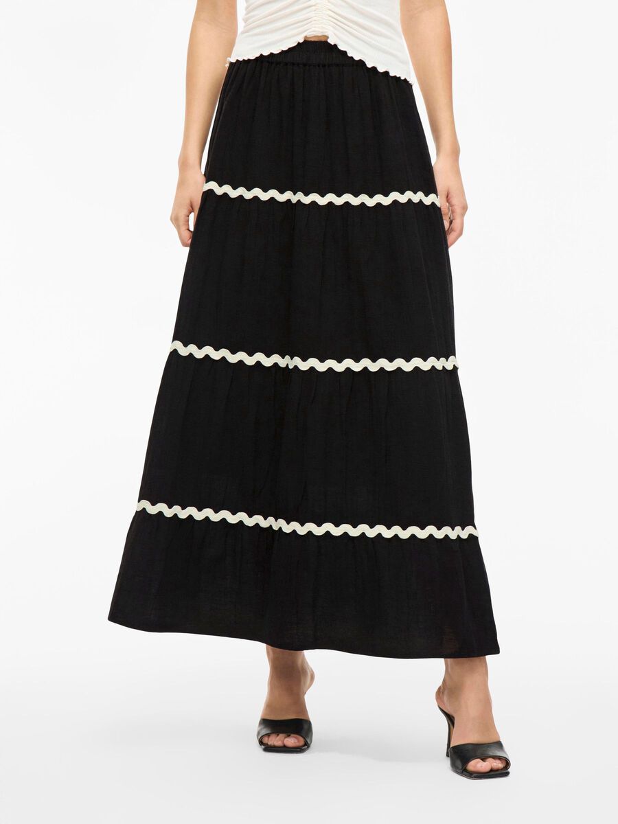 Manda High Waisted Maxi Skirt (Black Beauty)