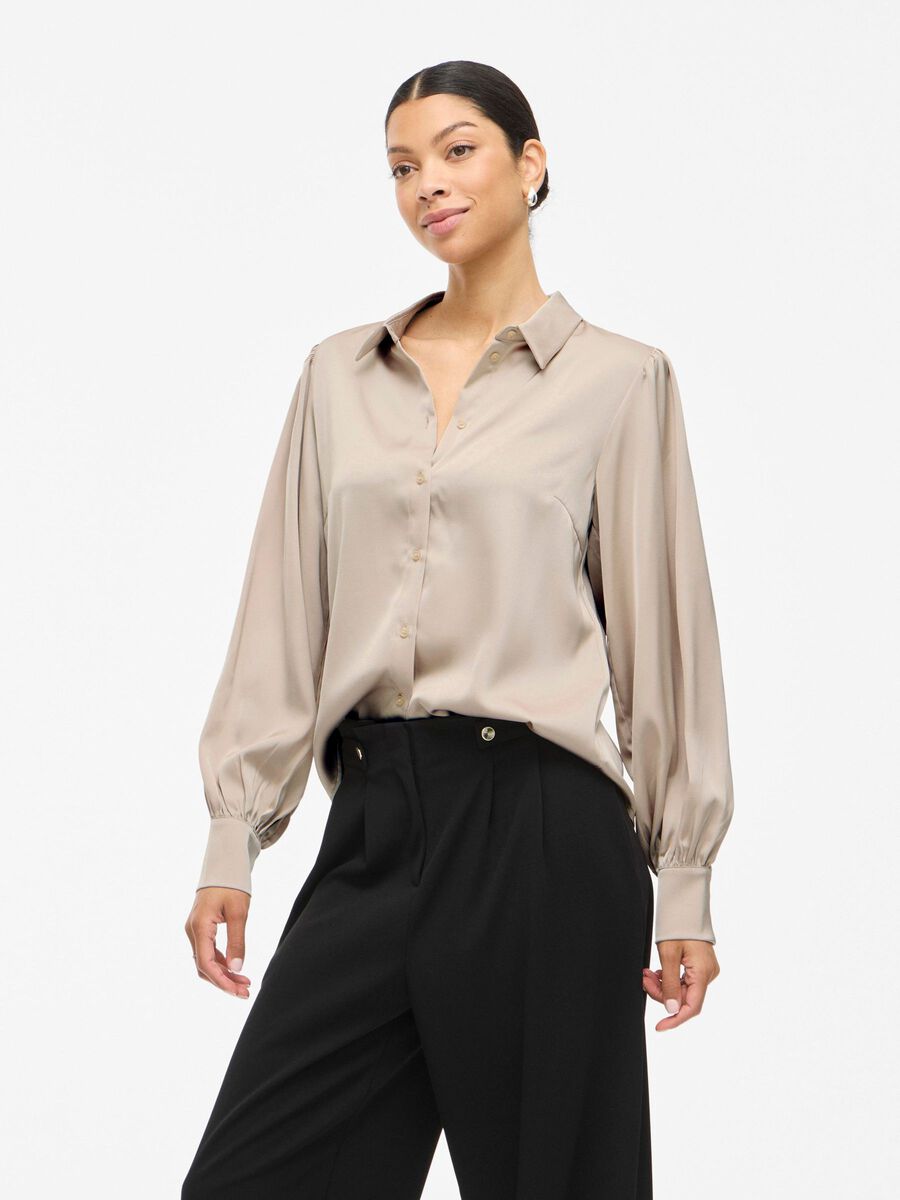 Nina Balloon Sleeved Shirt (Cement)