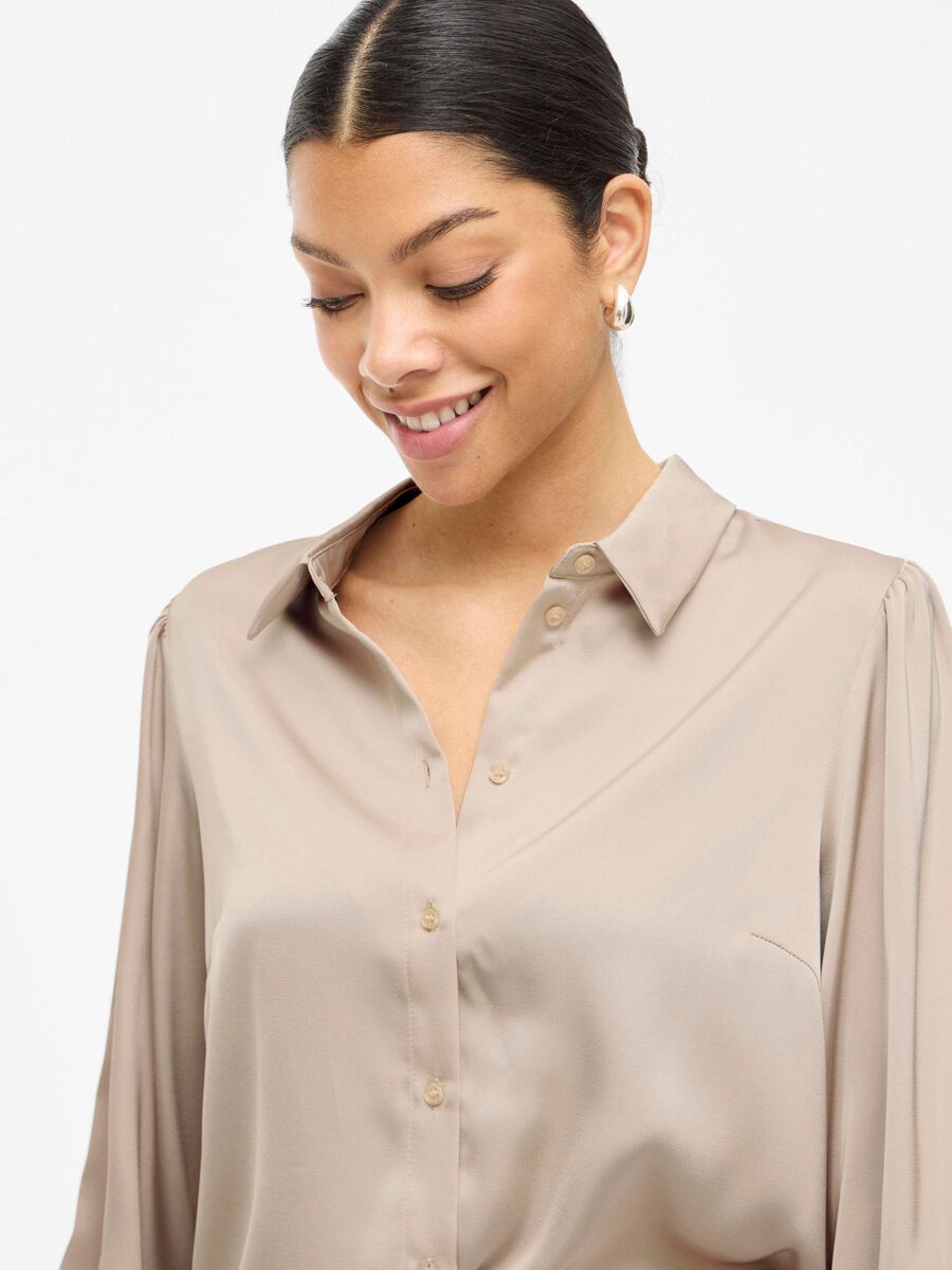 Nina Balloon Sleeved Shirt (Cement)