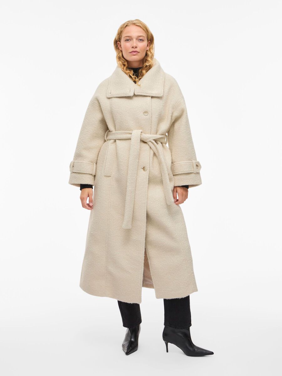 Kera Boucle Belted Coat (Birch)