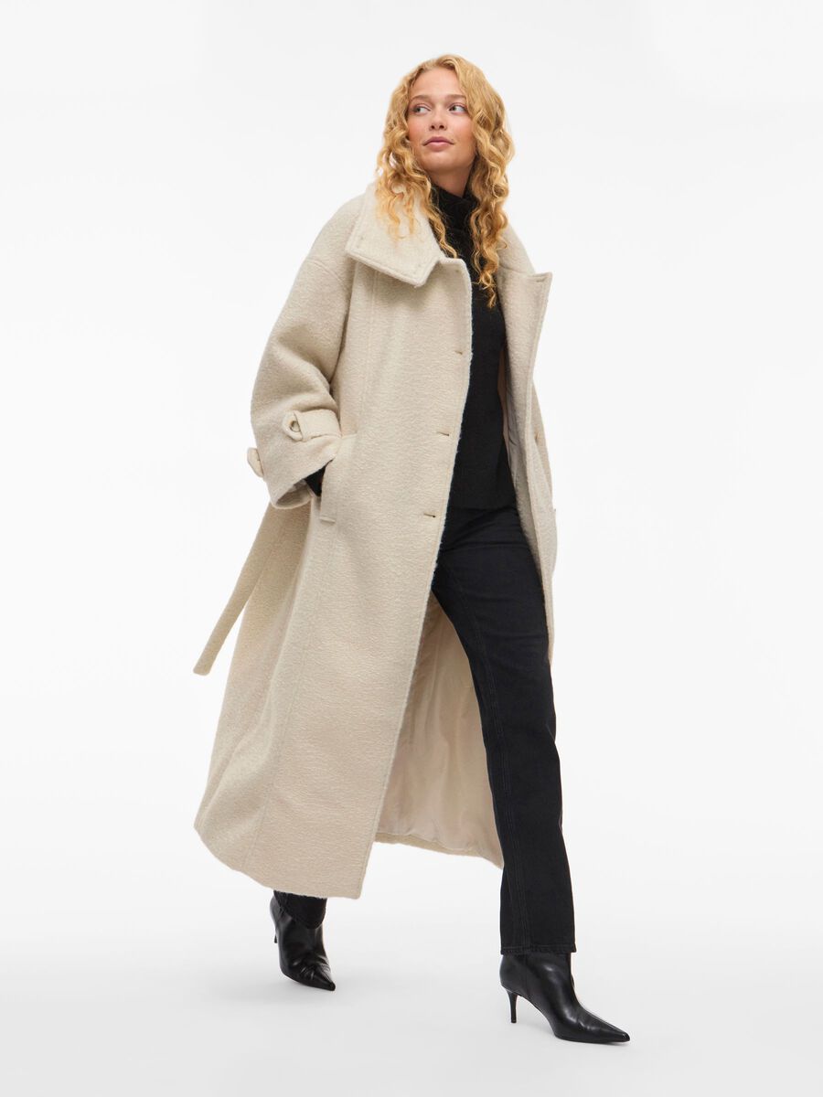 Kera Boucle Belted Coat (Birch)