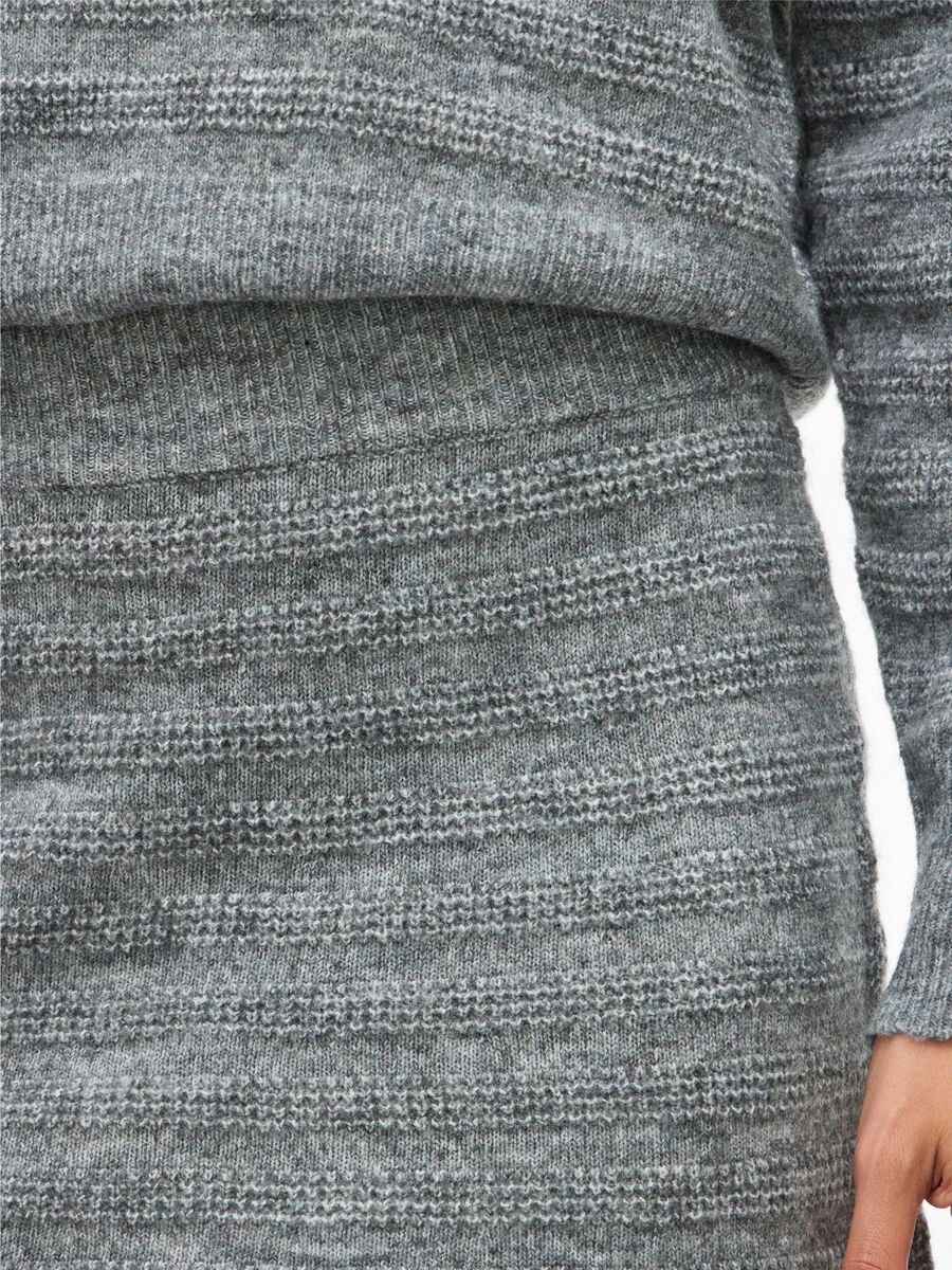 Jayla Knit Mini Skirt (Medium Grey/Melange)