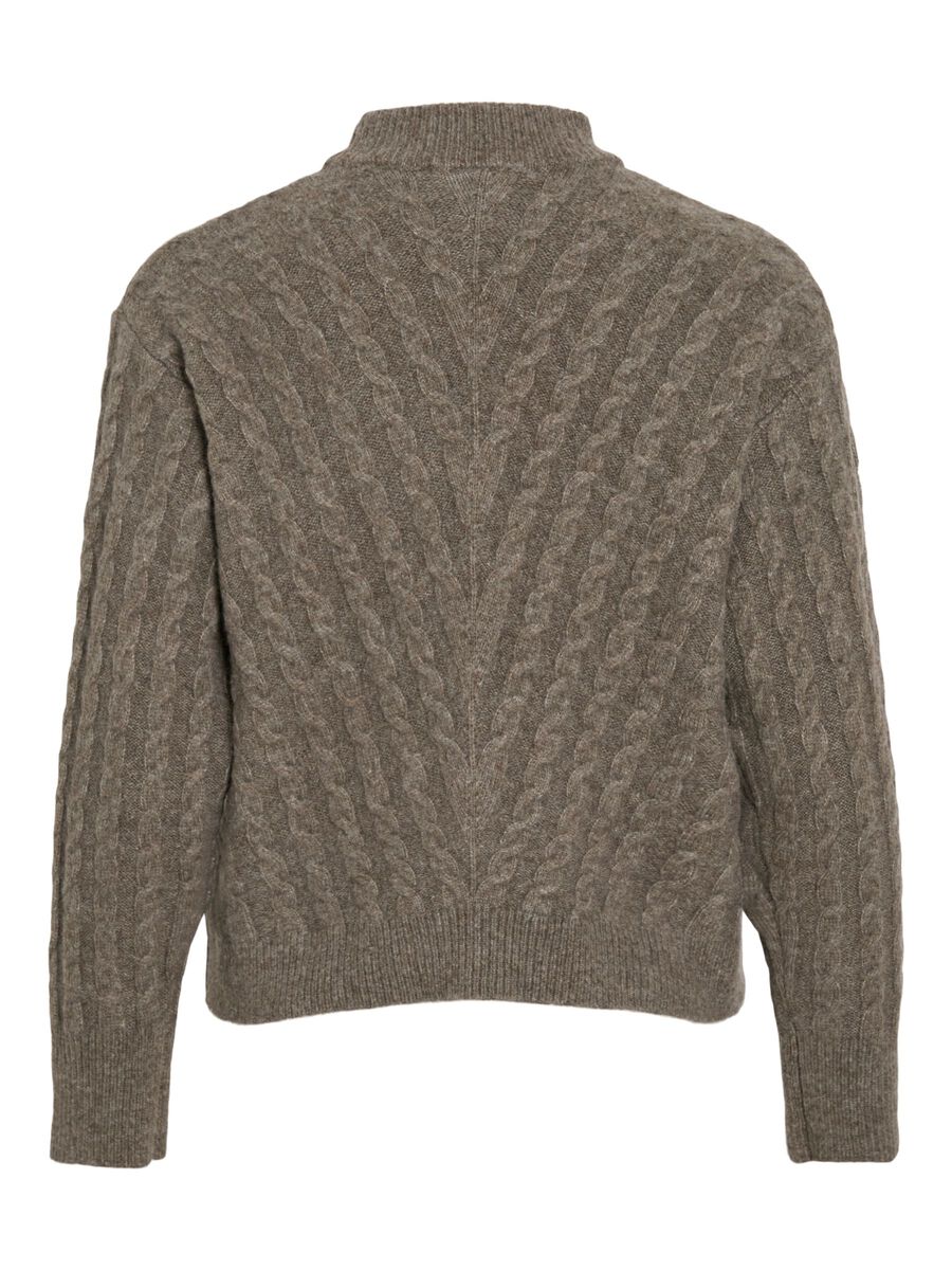 Mandy High Neck Knit Jumper (Falcon/Melange)