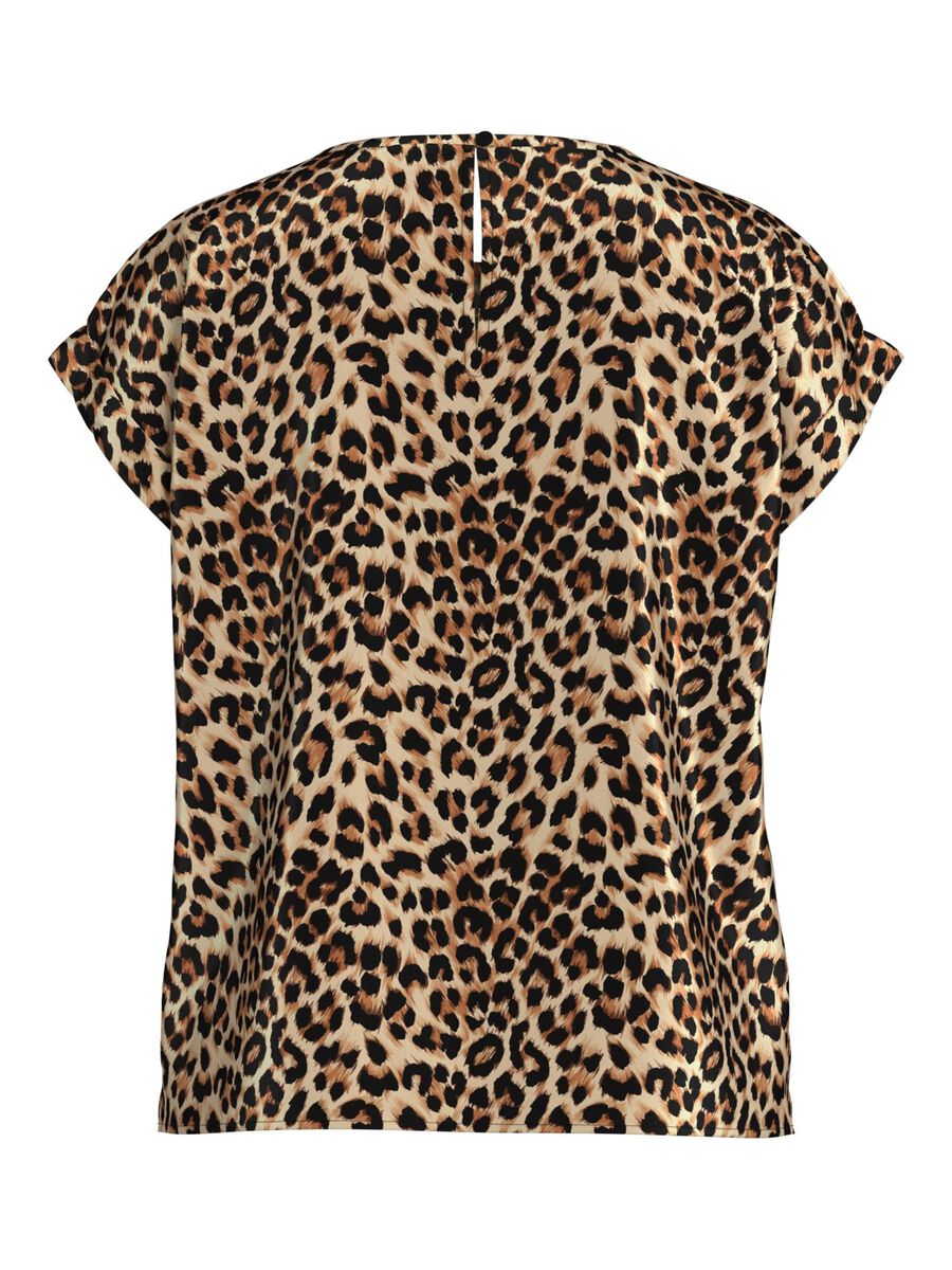 Elle Satin Top (Caramel Cafe/Leopard)