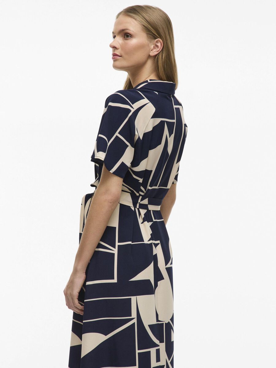 Eve Midi Shirt Dress (Navy/Birch)