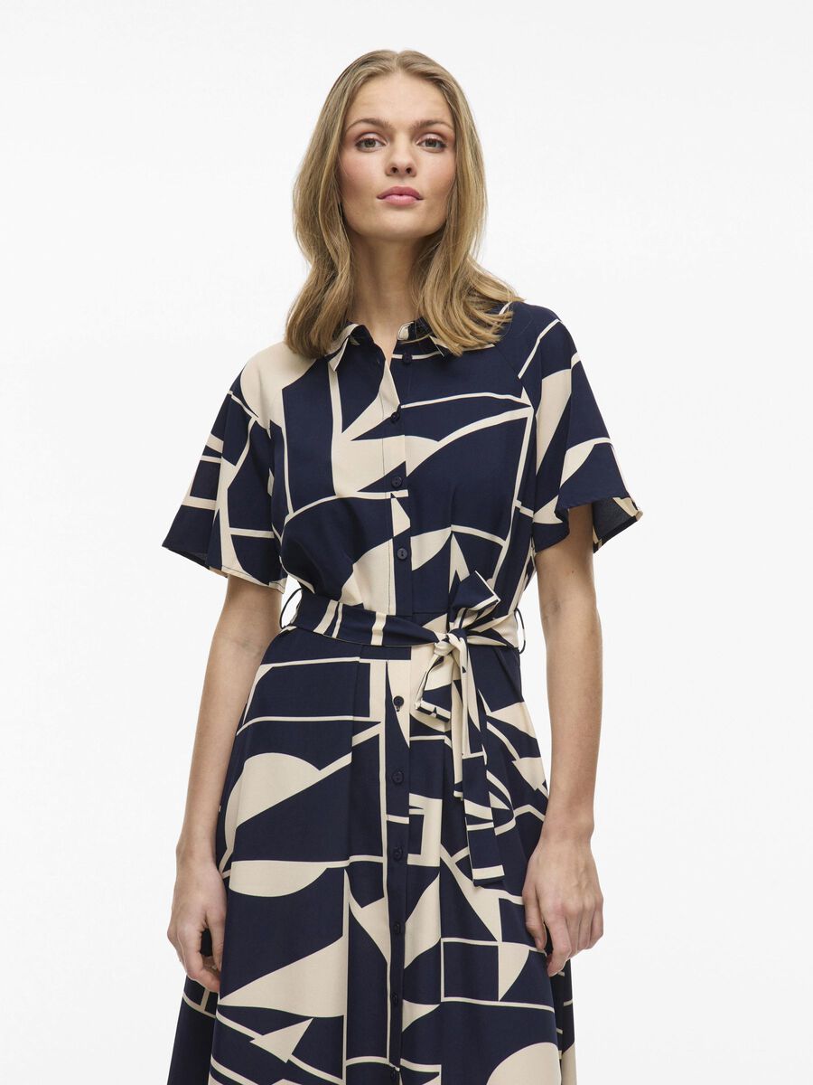 Eve Midi Shirt Dress (Navy/Birch)