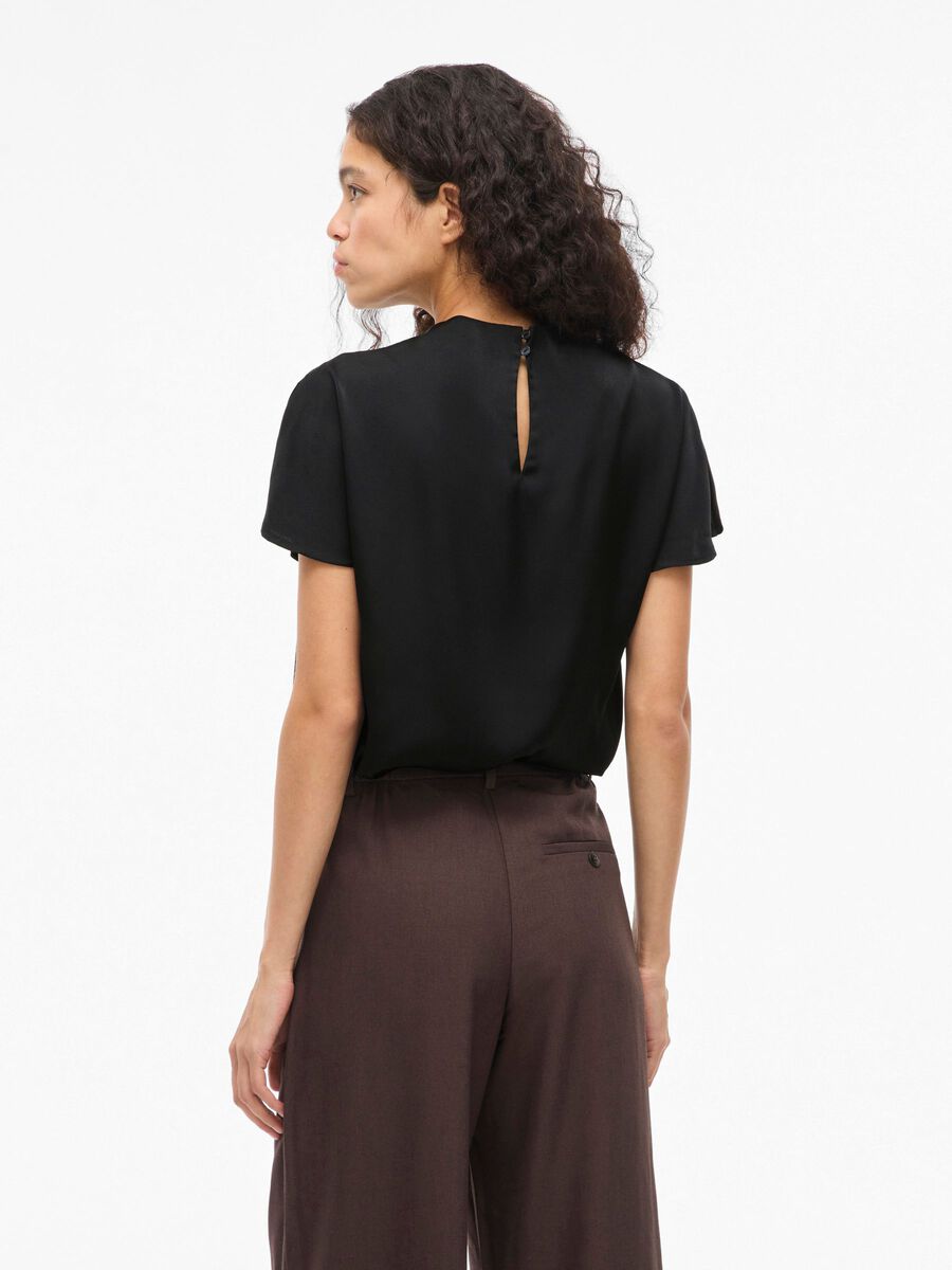 Mina Funnel Neck Top (Black Beauty)