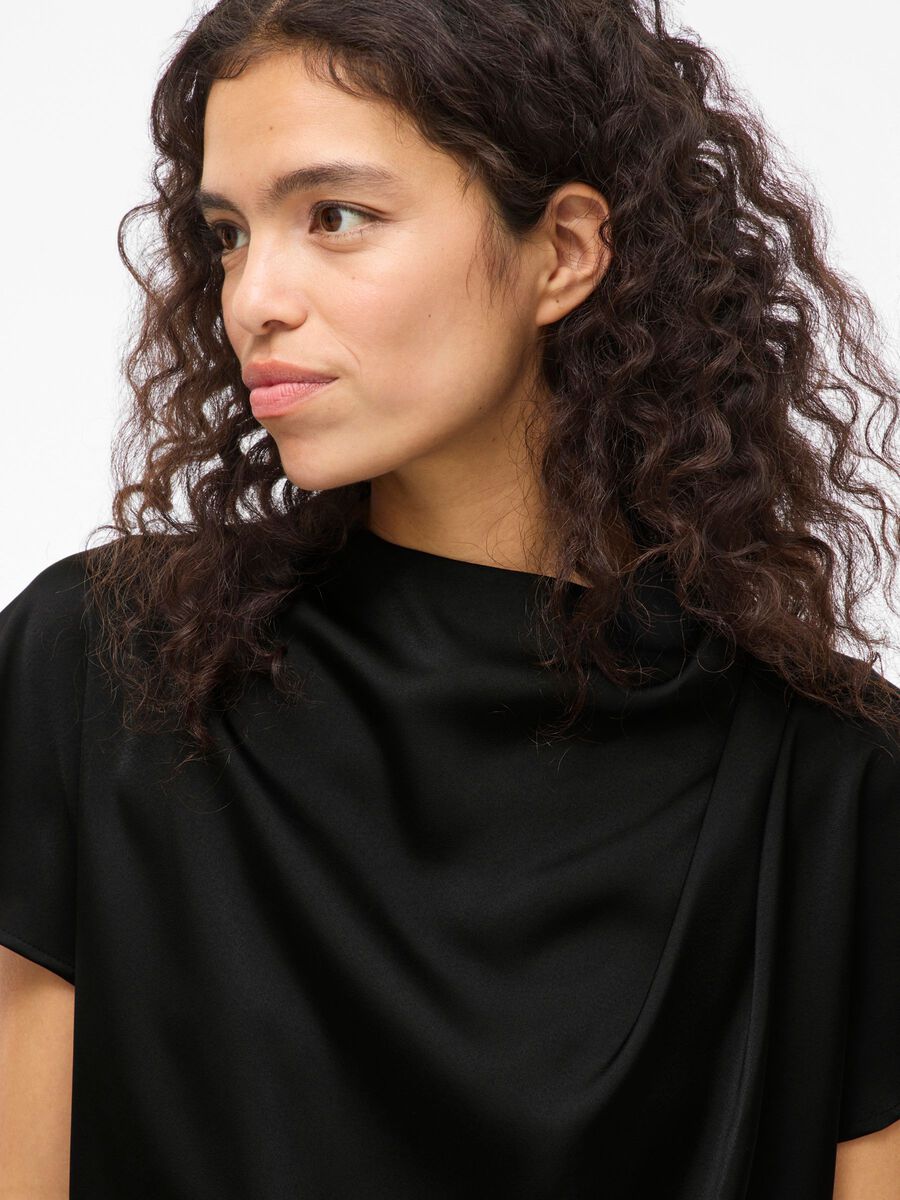 Mina Funnel Neck Top (Black Beauty)