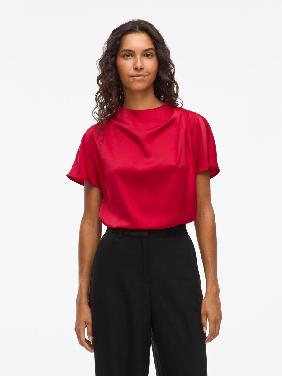 Mina Funnel Neck Top (Jester Red)