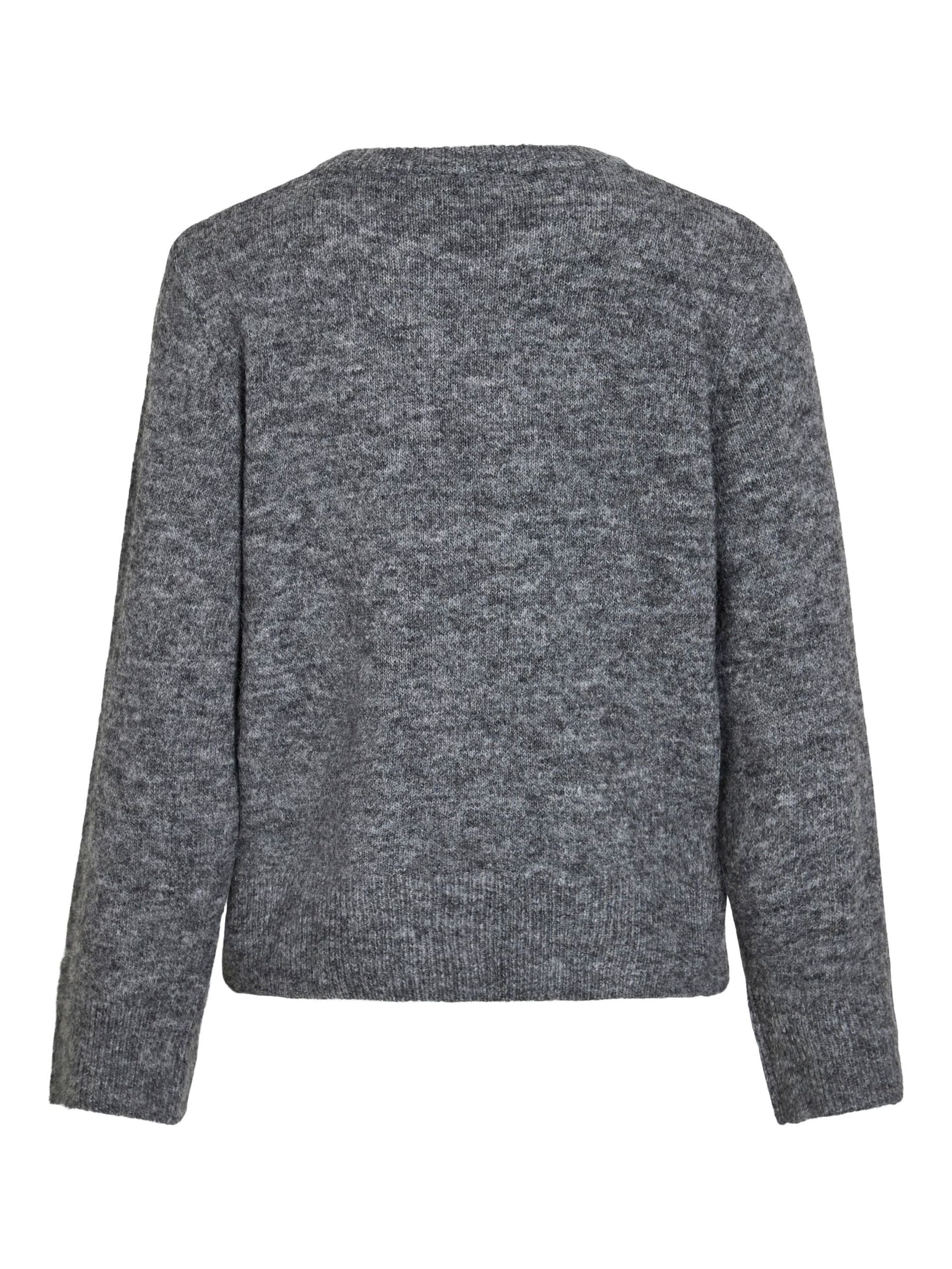 Melie Knit Jumper (Medium Grey Melange/White)