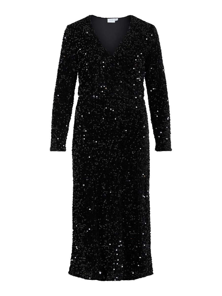 Faith Sequin Midi Dress (Black Beauty)