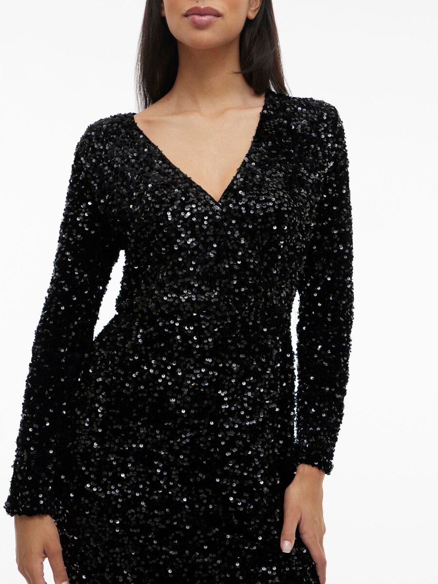 Faith Sequin Midi Dress (Black Beauty)
