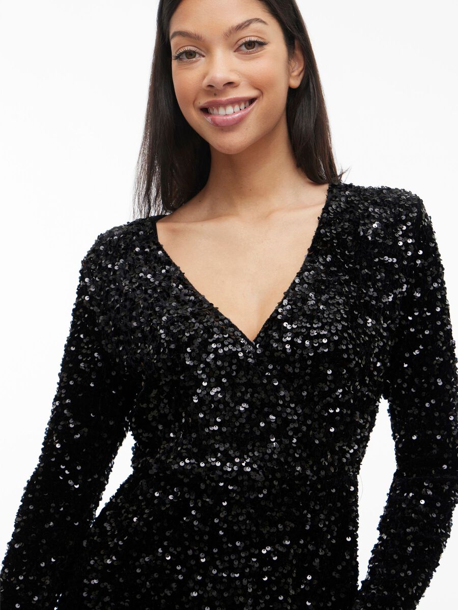 Faith Sequin Midi Dress (Black Beauty)
