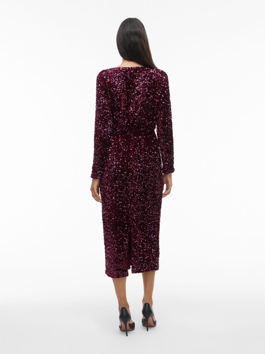 Faith Sequin Midi Dress (Fig)