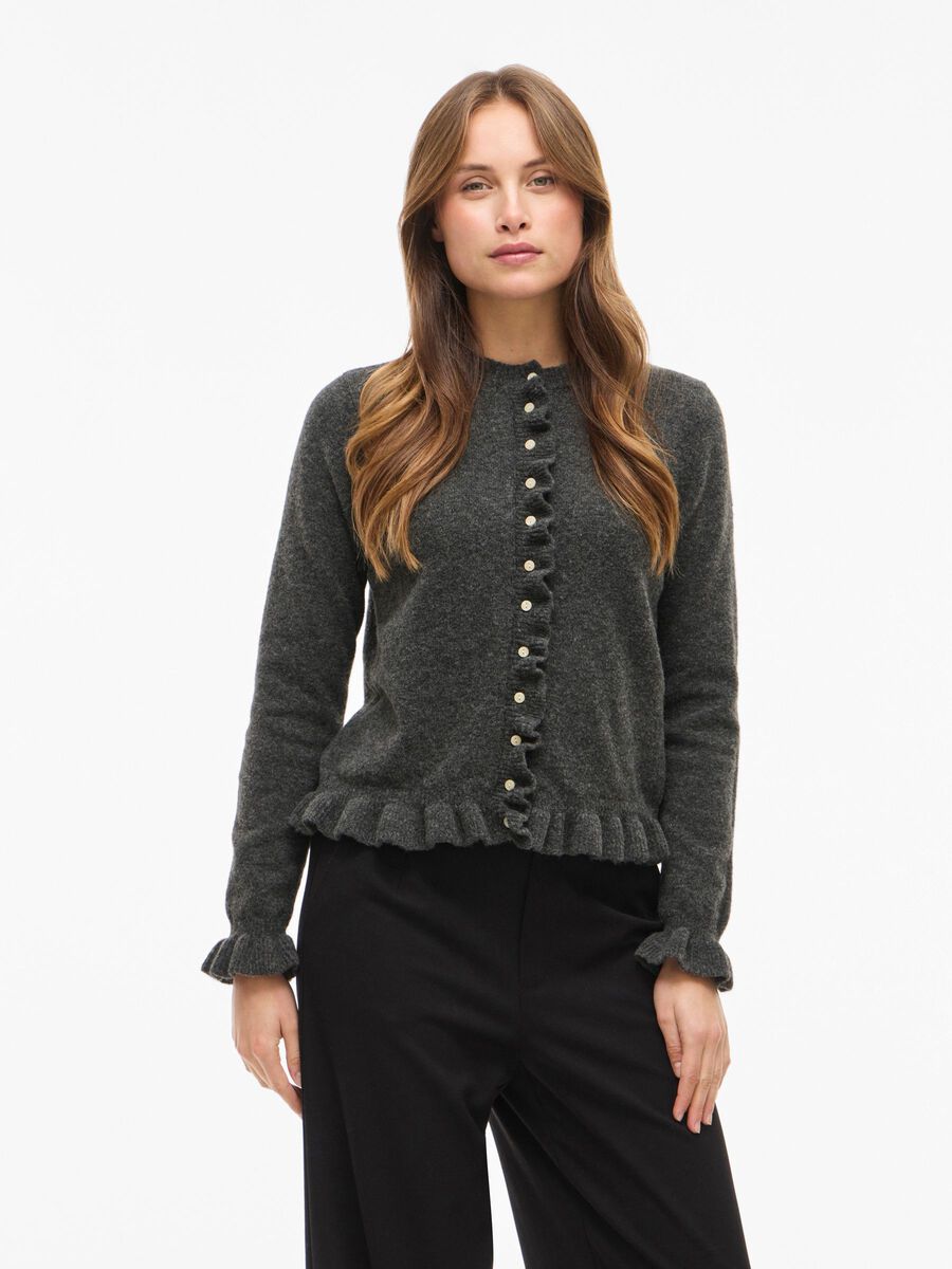 Julia Knit Cardigan (Medium Grey Melange)