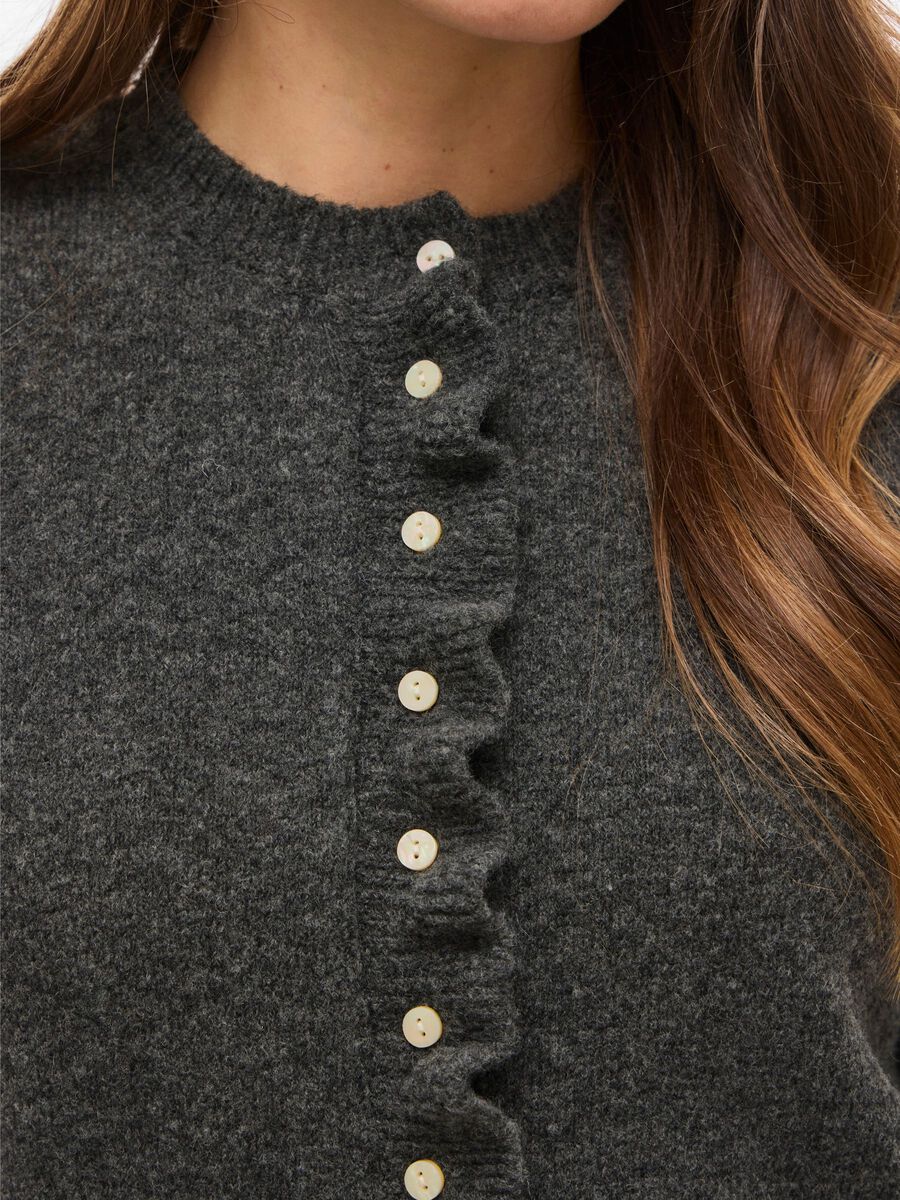 Julia Knit Cardigan (Medium Grey Melange)