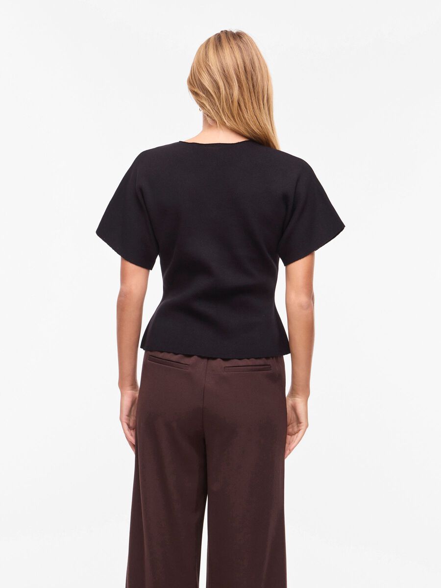 Sway Short Sleeve Knitted Cardigan (Black Beauty)