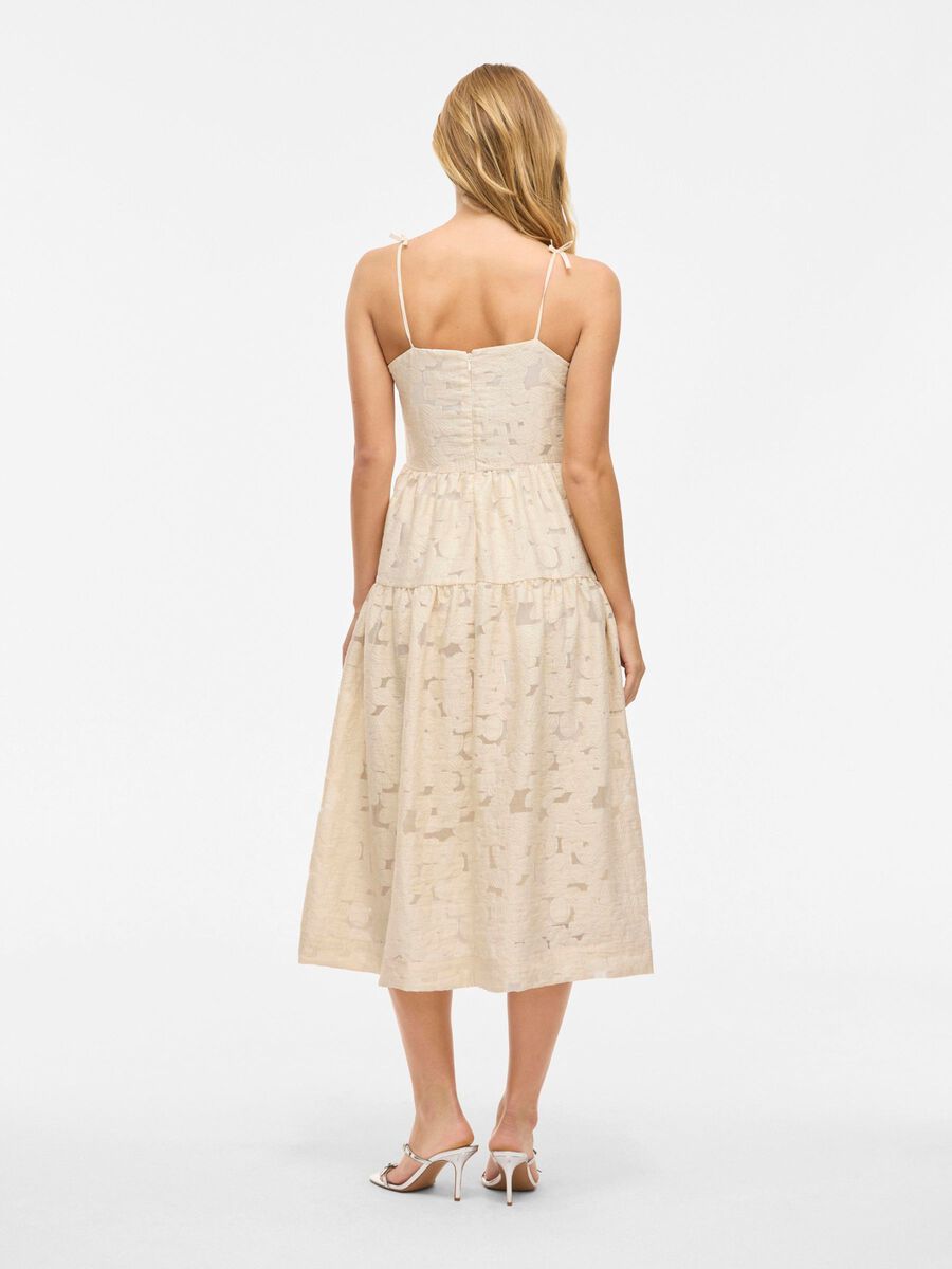 Helna Strap Midi Dress (Birch/Jacquard)