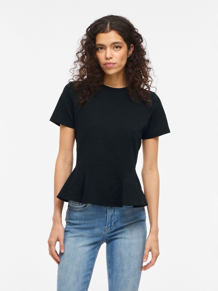 Mera Peplum T-Shirt (Black Beauty)