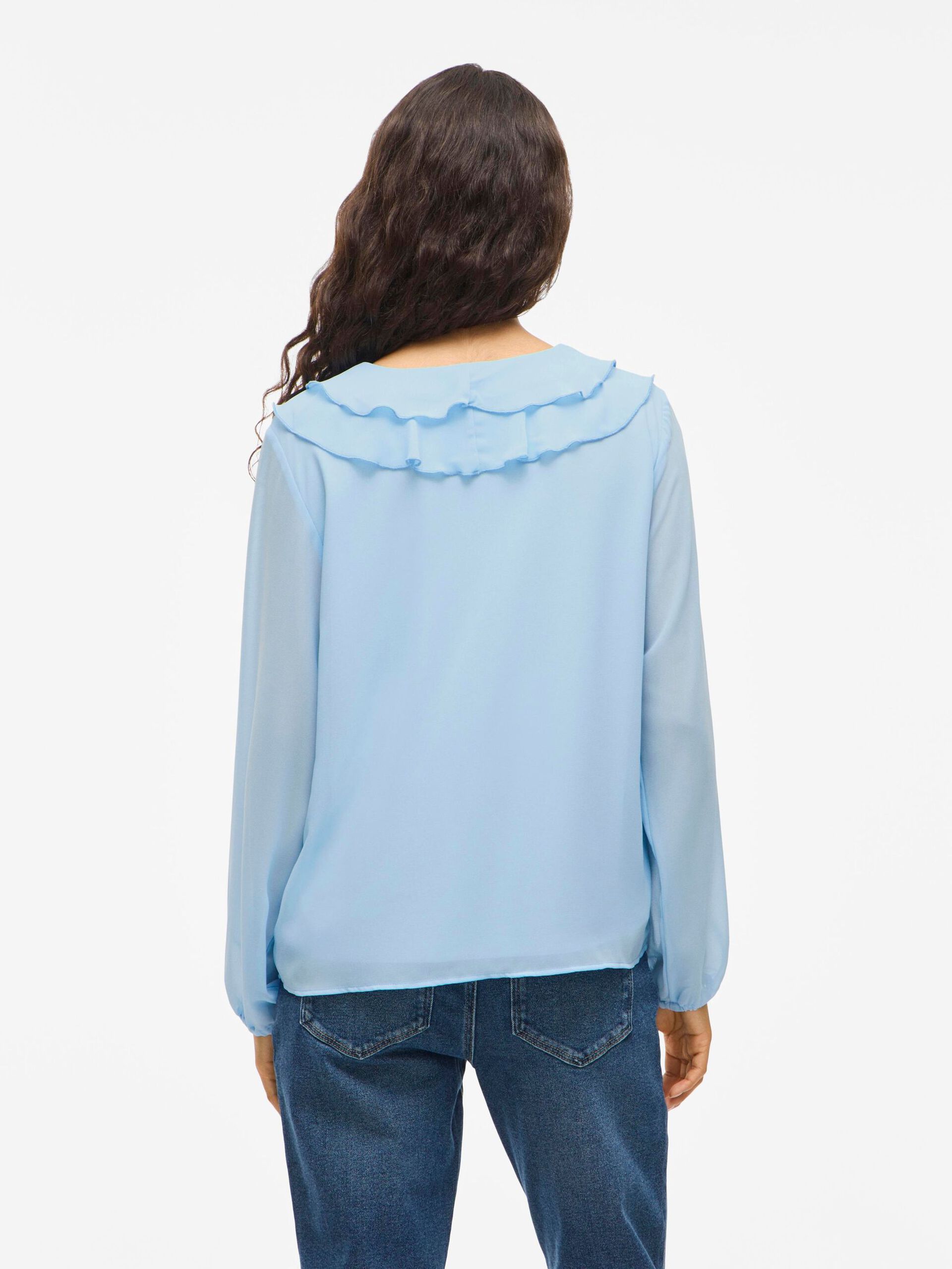 Diane Frill V-Neck Top (Kentucky Blue)
