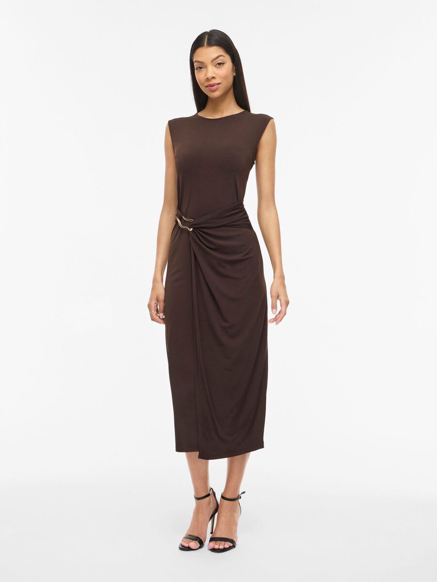 Justine Midi Dress (Brown)