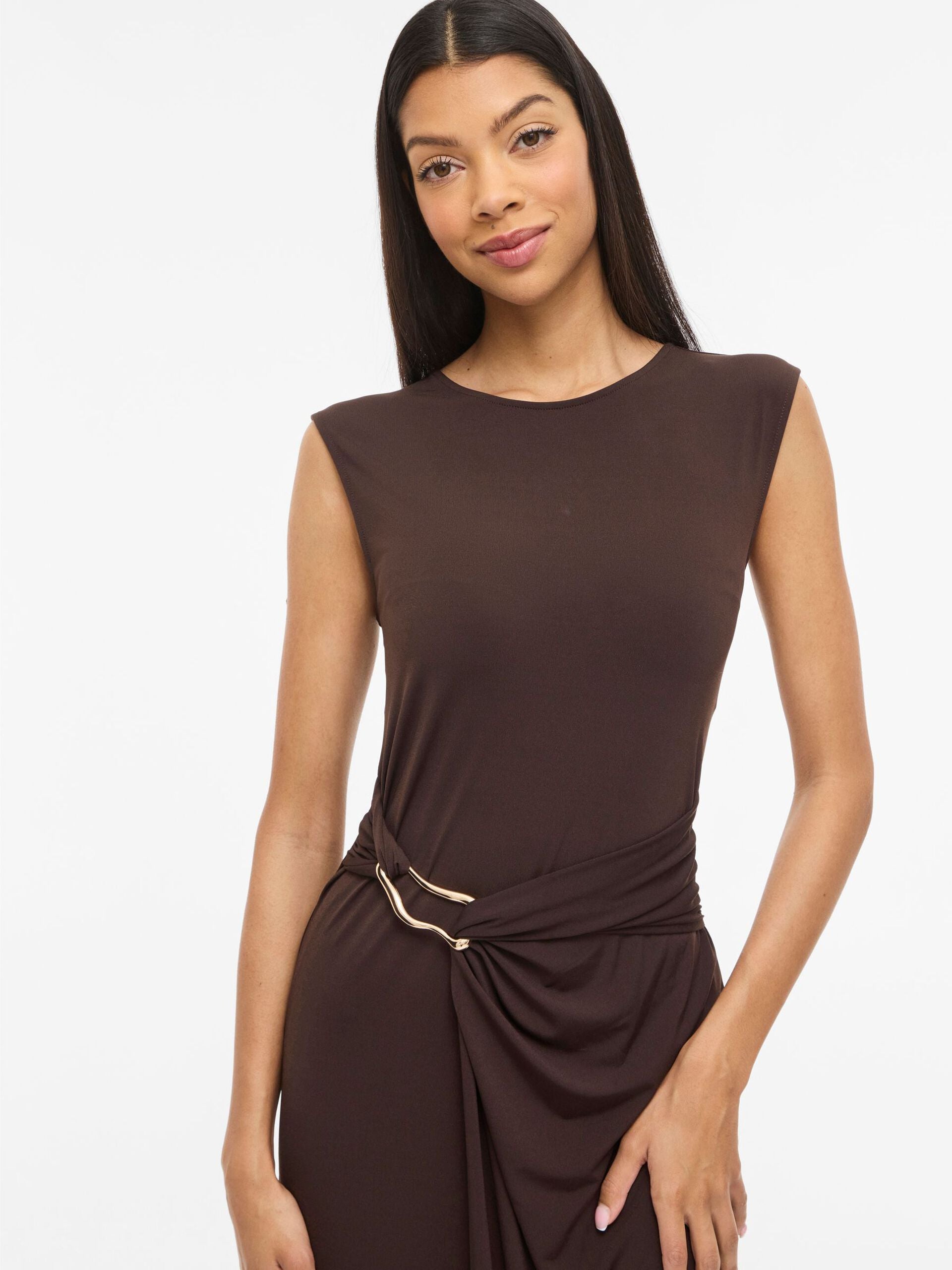 Justine Midi Dress (Brown)
