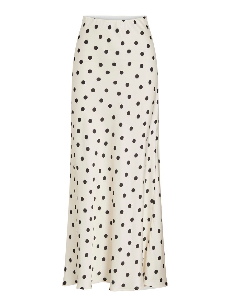 Kylie High Waisted Maxi Skirt (Birch/Dots)