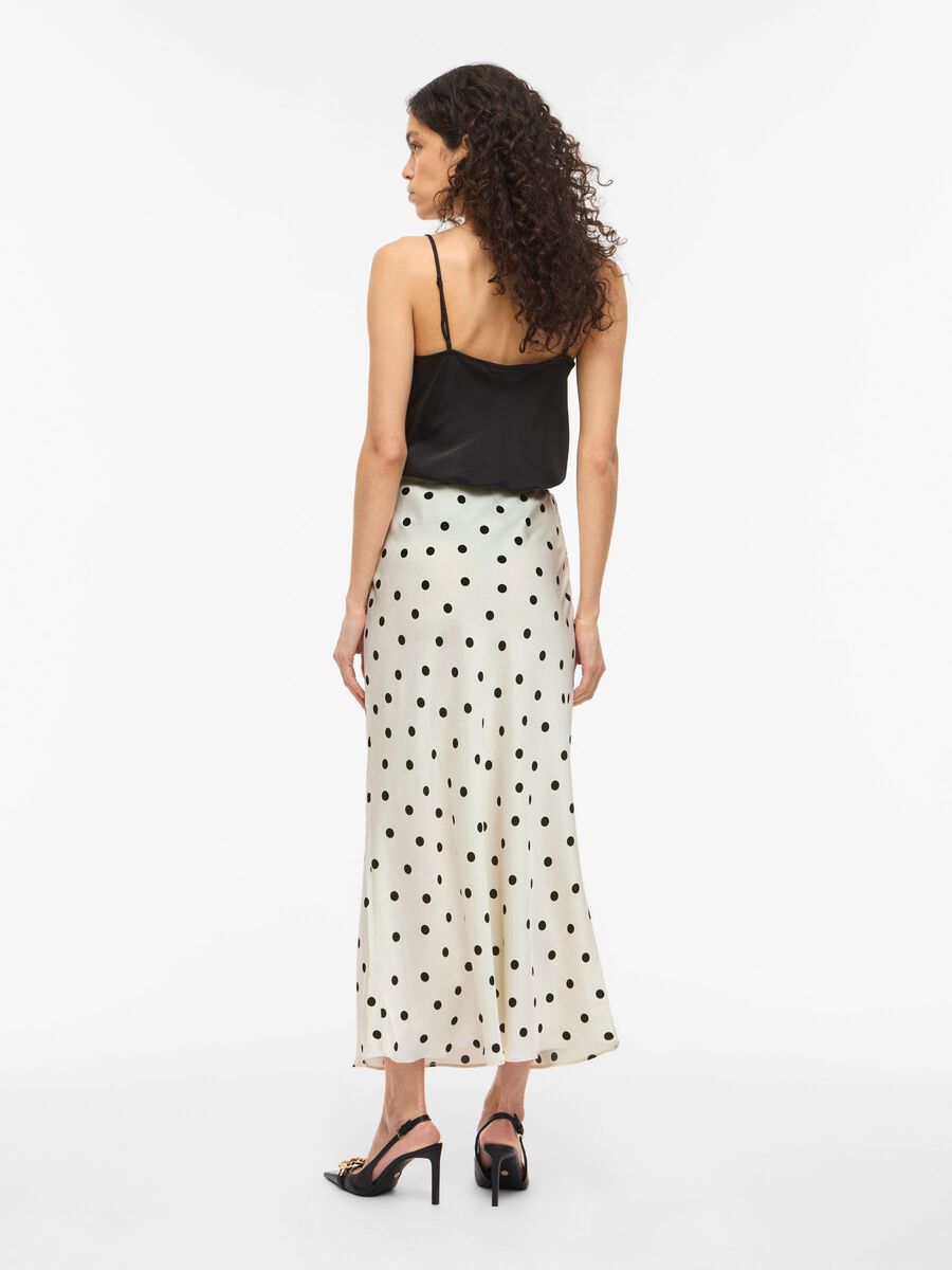 Kylie High Waisted Maxi Skirt (Birch/Dots)