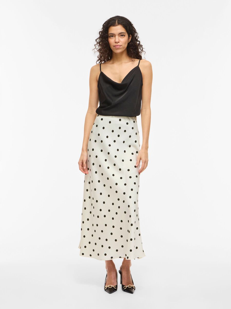 Kylie High Waisted Maxi Skirt (Birch/Dots)