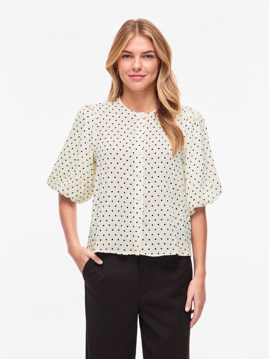 Emma Blouse (Cloud Dancer/Black Dots)