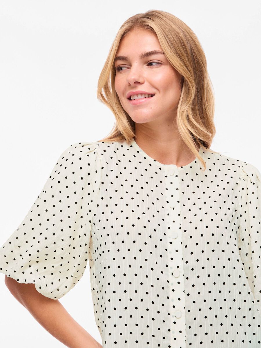 Emma Blouse (Cloud Dancer/Black Dots)