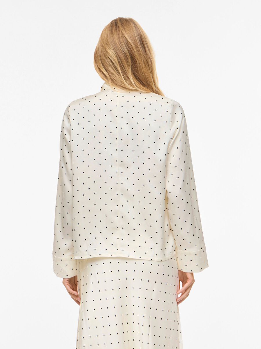 Fadia Bow Top (Cloud Dancer/Black Dots)
