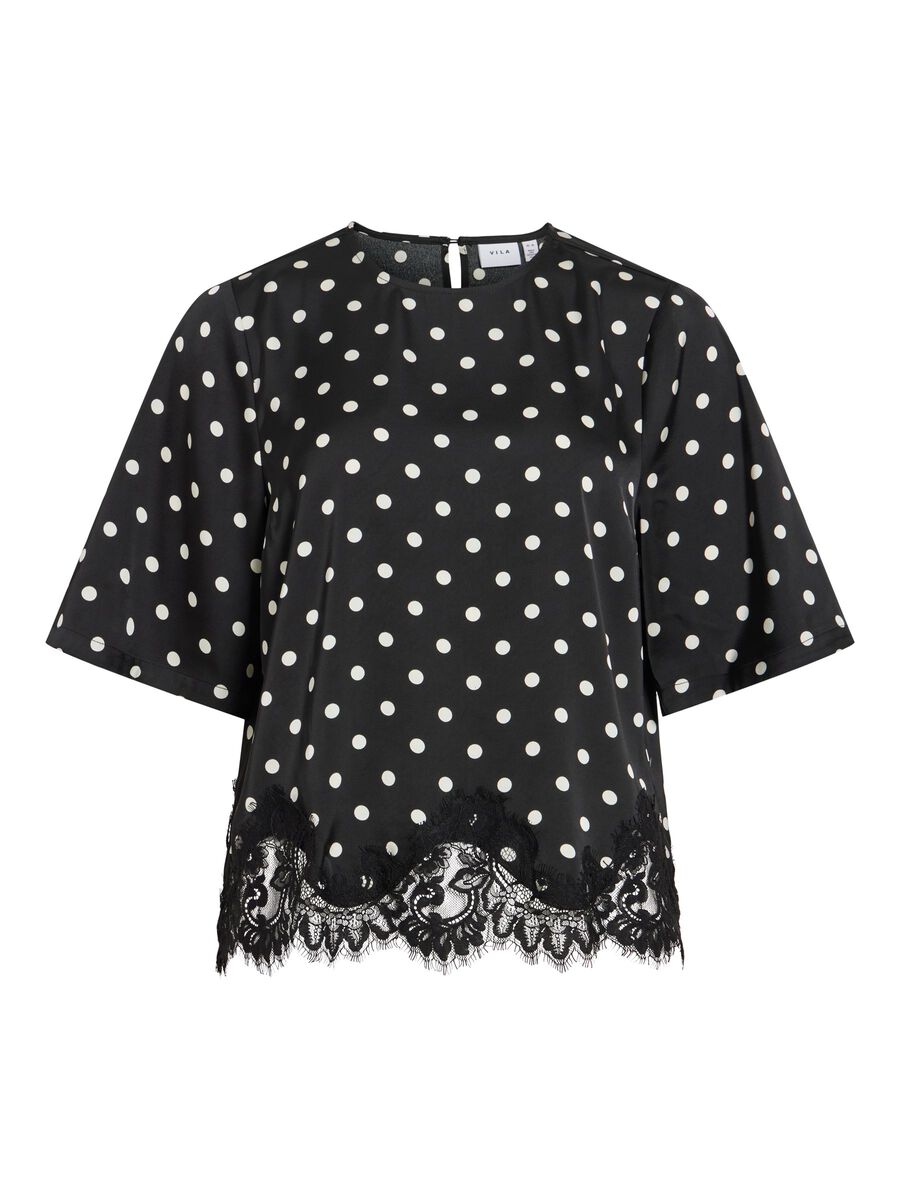 Dota Lace Top (Black/White)