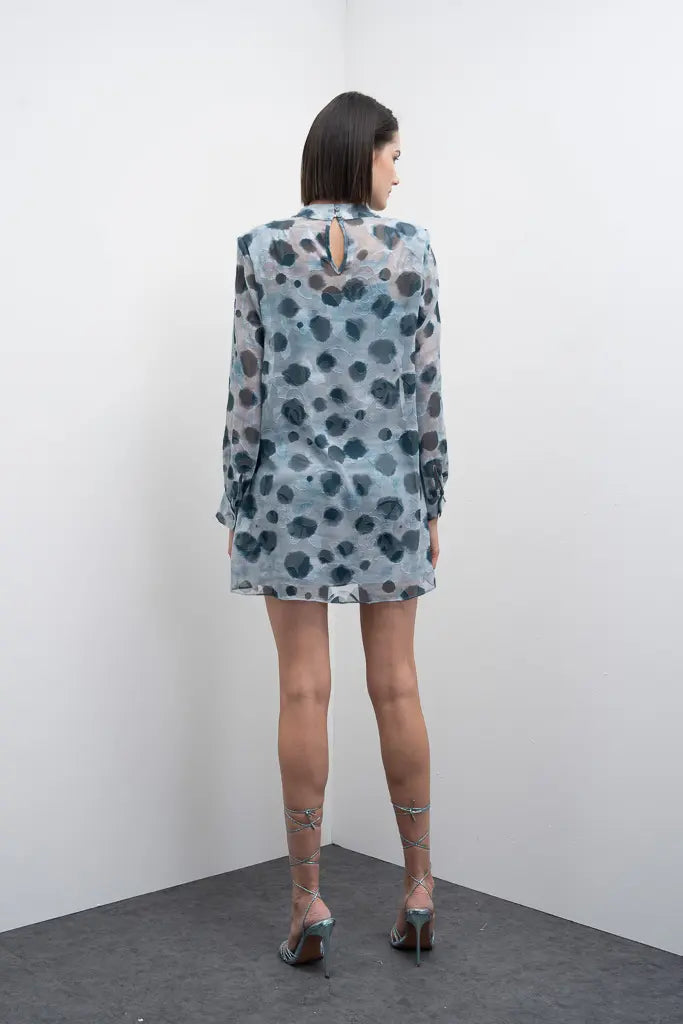 Chiffa Mini Dress (Blue)