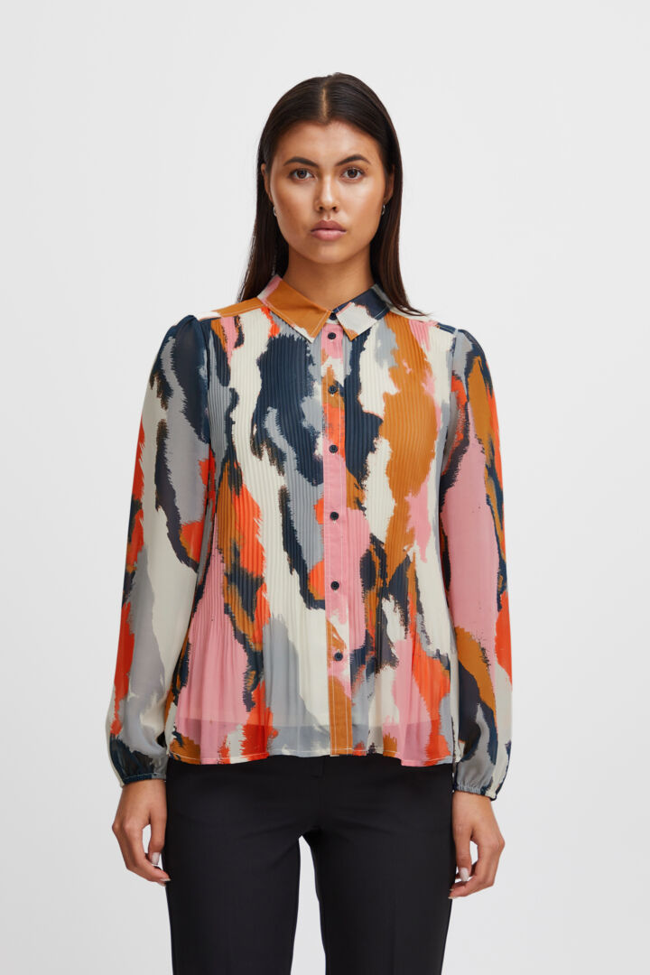 THE LILY PLEATED SHIRT (HEATHER ROSE)