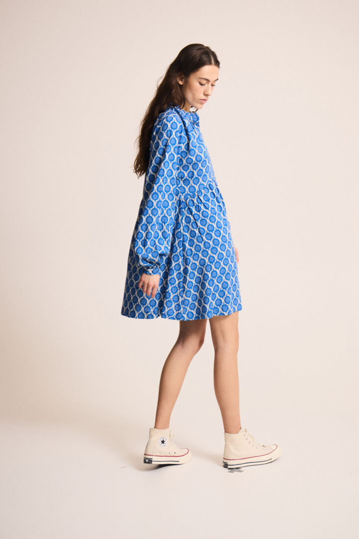 Sreena Mini Smock Dress (Turkish Sea)