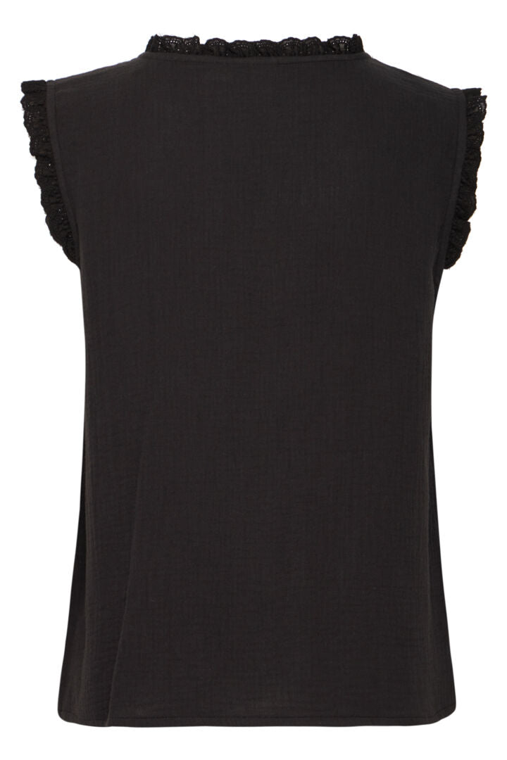 Maria Sleeveless Top (Black)