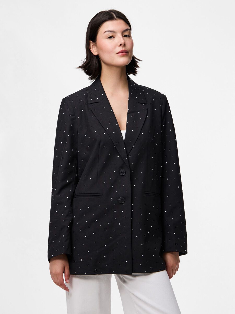 Michelle Rhinestone Blazer (Black)
