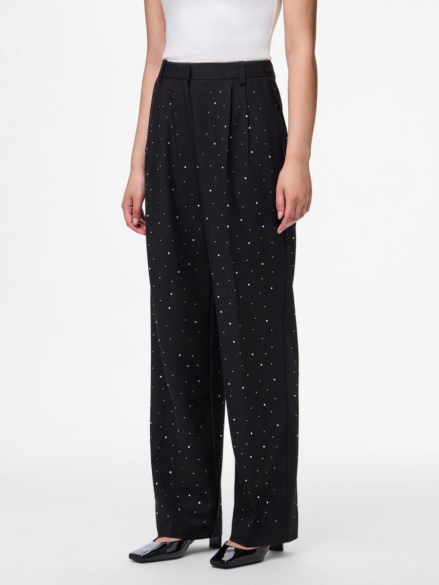 Mila Rhinestone Pants (Black)