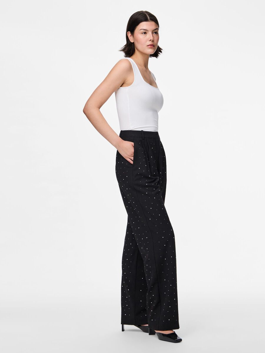 Mila Rhinestone Pants (Black)