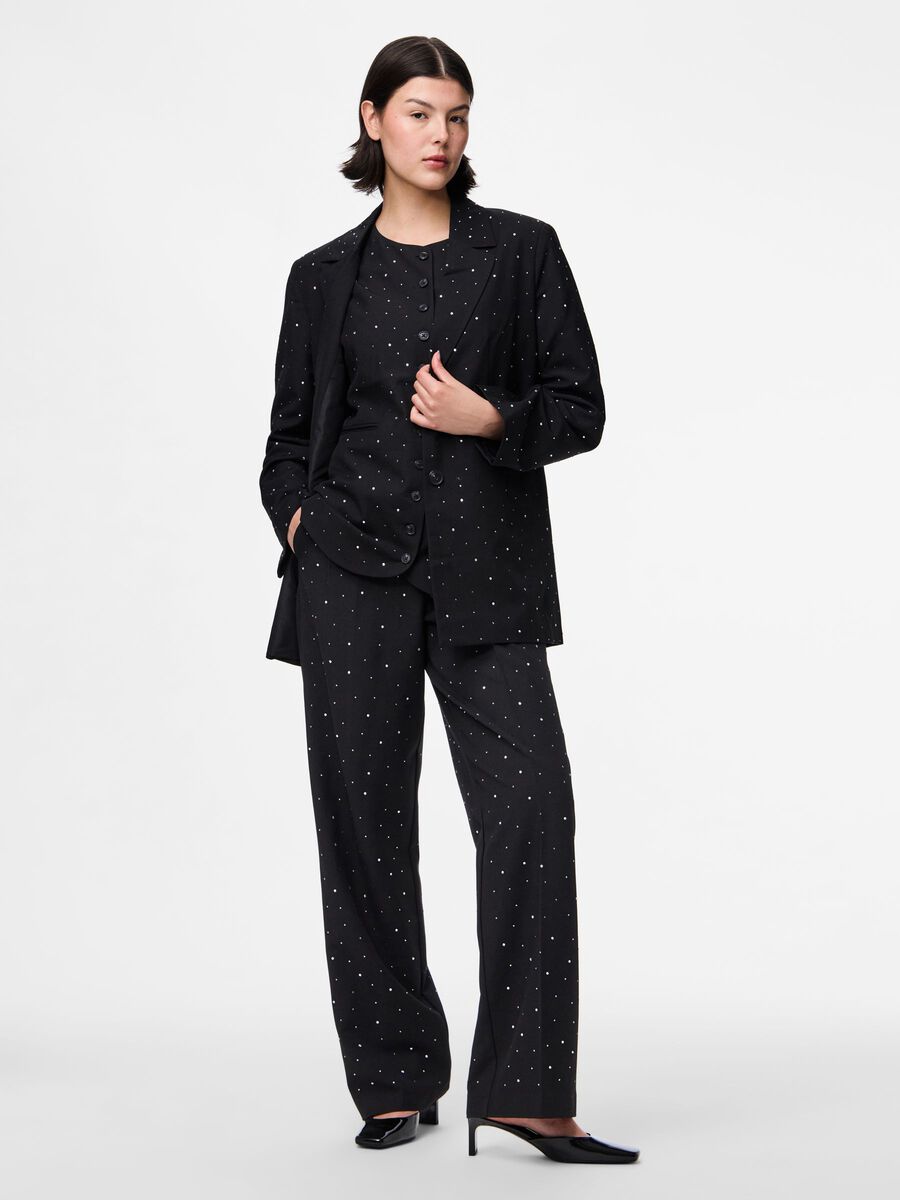 Mila Rhinestone Pants (Black)