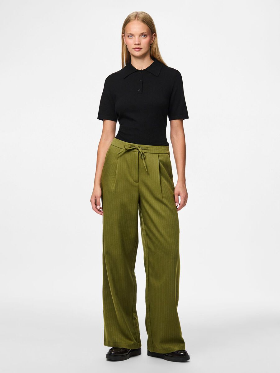 Faye Pinstripe Pants (Sphagnum)